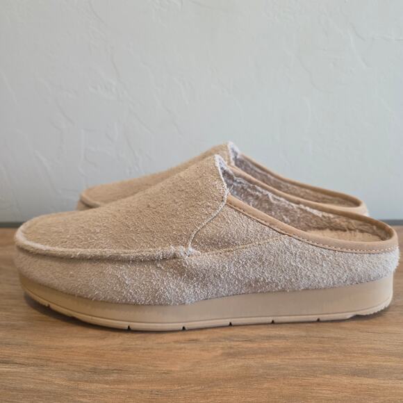 Sperry Mens 8.5 Tan Suede Leather Mule Slippers Cozy Lined Indoor Outdoor main image 5